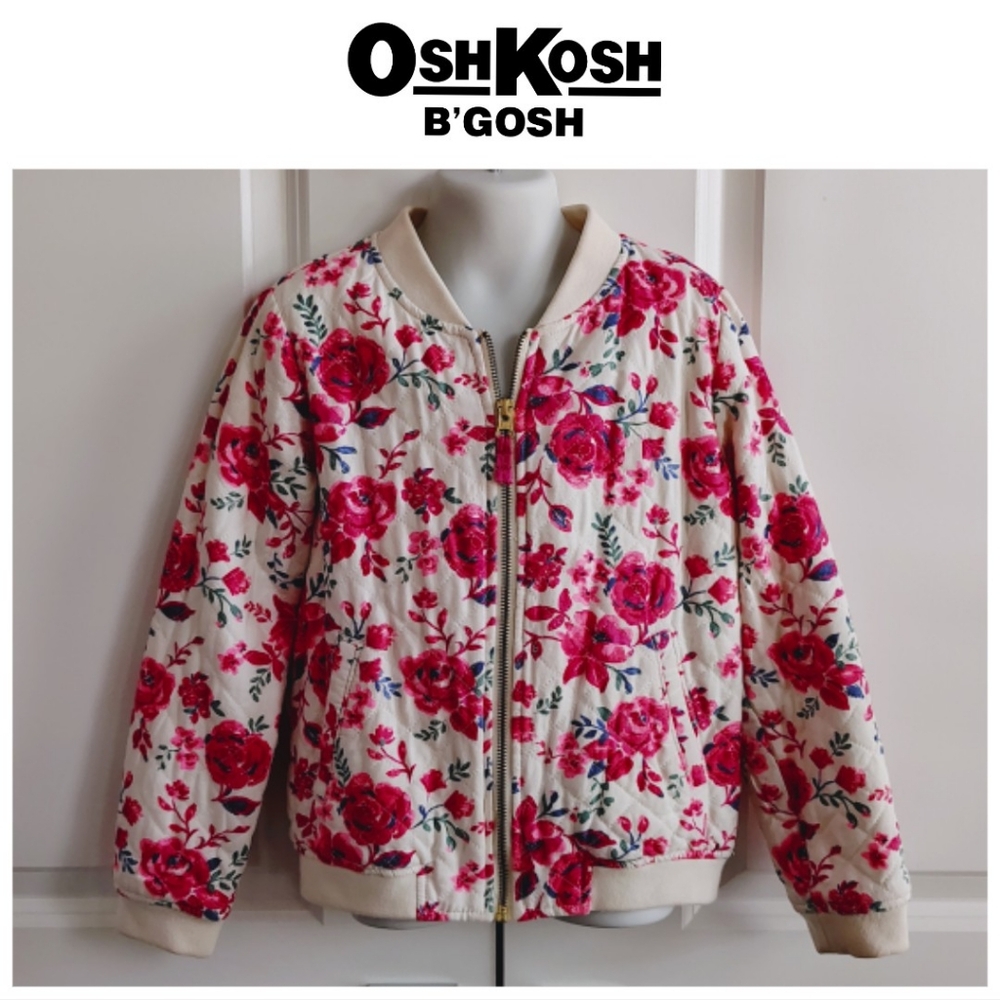 Cream Floral Quilted Bomber Jacket